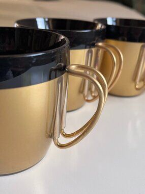 5 Vintage NFC 1960S Mid-century West Bend Thermo-Serve Gold coffee mugs